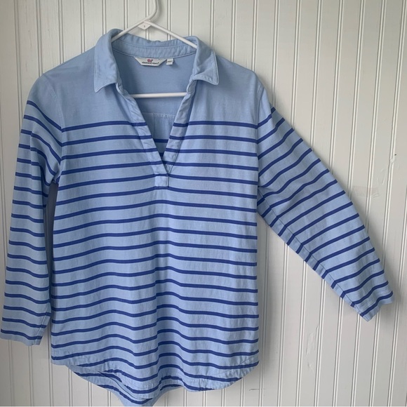 Vineyard Vines Tops - Vineyard Vines (Small) Light Blue Collared V-Neck